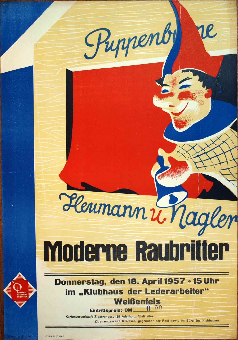 Plakat/ Kultur &quot;Moderne Raubritter&quot;, DDR, Weißenfels 1957 (Museum Weißenfels - Schloss Neu-Augustusburg CC BY-NC-SA)