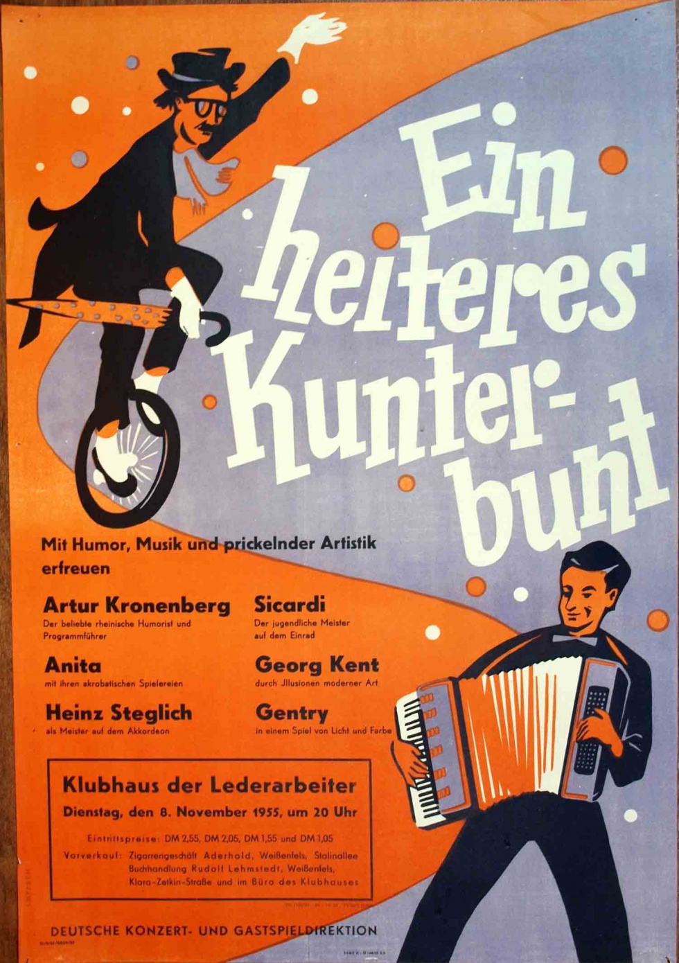 Plakat/ Kultur &quot;Ein heiteres Kunterbunt&quot;, DDR, Weißenfels 1955 (Museum Weißenfels - Schloss Neu-Augustusburg CC BY-NC-SA)