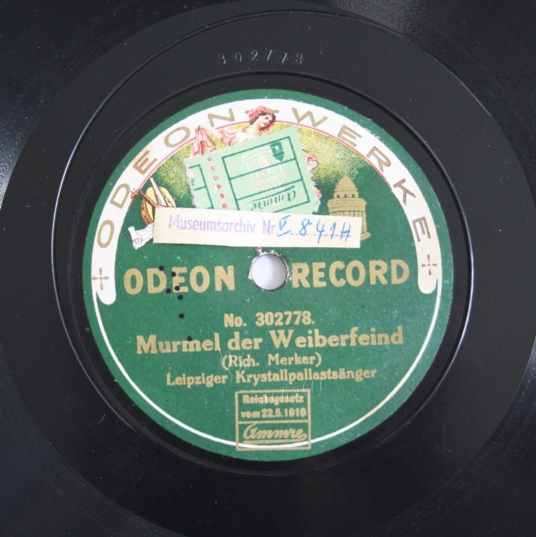 Schallplatte 78 rpm des Labels Odeon-Werke (Kreismuseum Bitterfeld CC BY-NC-SA)