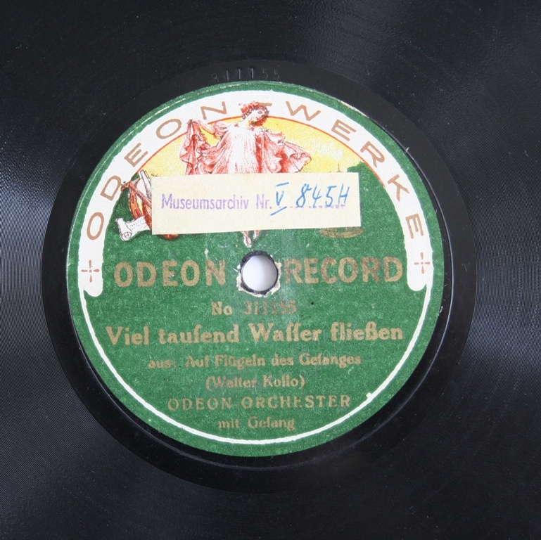 Schallplatte 78 rpm des Labels Odeon-Werke (Kreismuseum Bitterfeld CC BY-NC-SA)