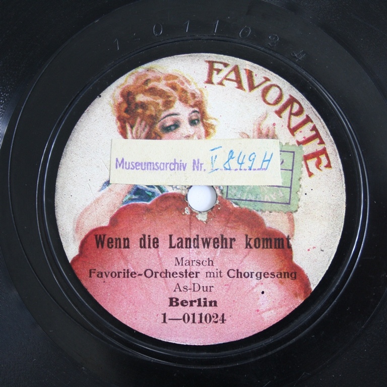 Schallplatte 78 rpm des Labels Favorite (Kreismuseum Bitterfeld CC BY-NC-SA)