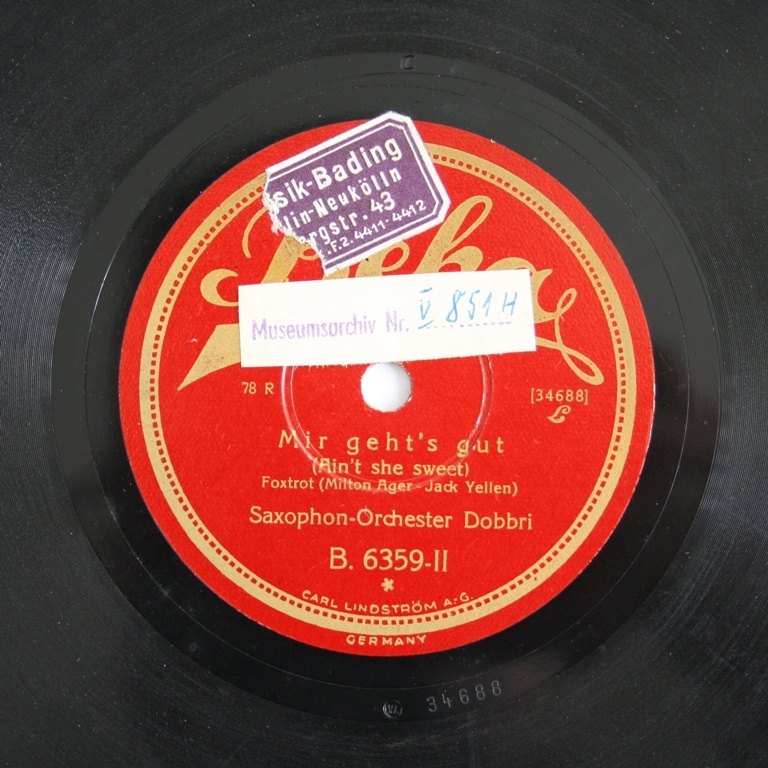 Schallplatte 78 rpm des Labels Beka (Kreismuseum Bitterfeld CC BY-NC-SA)