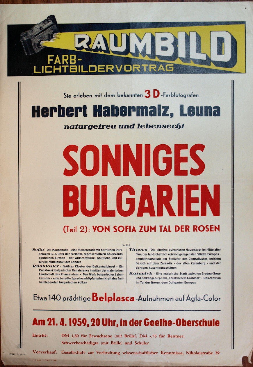 Plakat/ Kultur &quot;Sonniges Bulgarien&quot;, DDR, Weißenfels 1959 (Museum Weißenfels - Schloss Neu-Augustusburg CC BY-NC-SA)