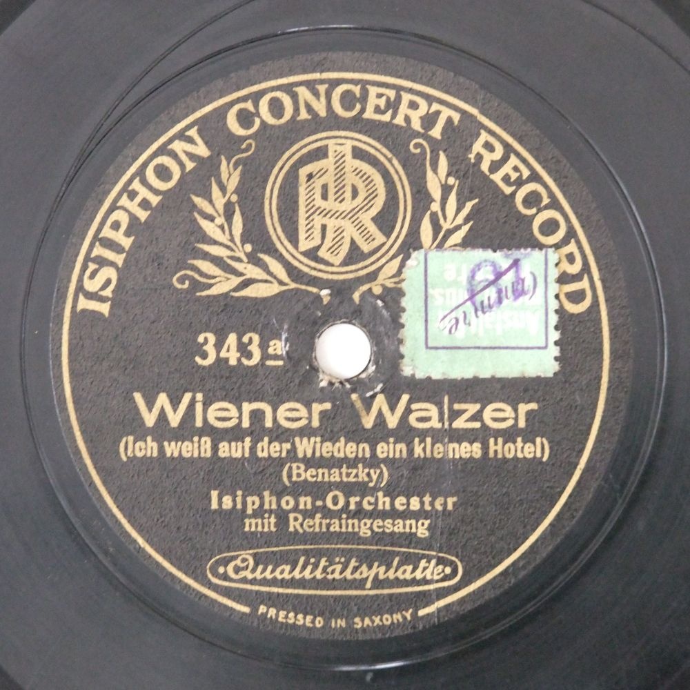 Schallplatte 78 rpm des Labels Isiphon Concert Record (Kreismuseum Bitterfeld CC BY-NC-SA)
