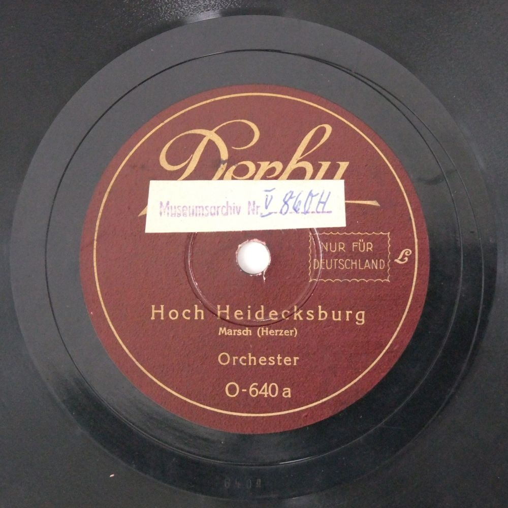 Schallplatte 78 rpm des Labels Derby (Kreismuseum Bitterfeld CC BY-NC-SA)