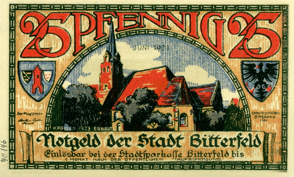 Notgeldschein der Stadt Bitterfeld (25 Pfennig, 1921) (Kulturstiftung Sachsen-Anhalt CC BY-NC-SA)