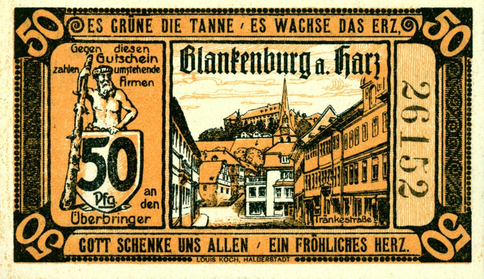 Gutschein über 50 Pfennig (Blankenburg a. Harz) (Kulturstiftung Sachsen-Anhalt CC BY-NC-SA)