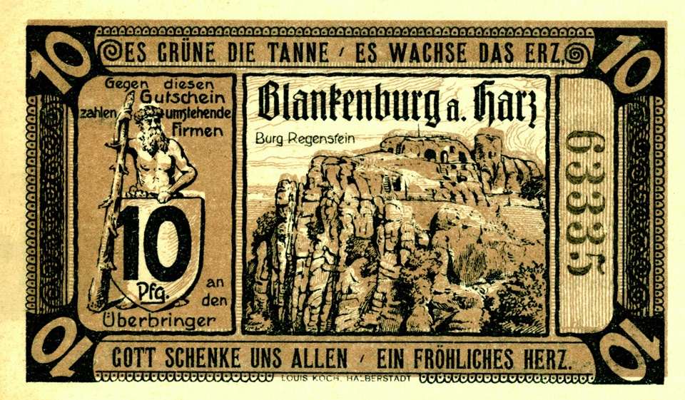 Gutschein über 10 Pfennig (Blankenburg a. Harz) (Kulturstiftung Sachsen-Anhalt CC BY-NC-SA)