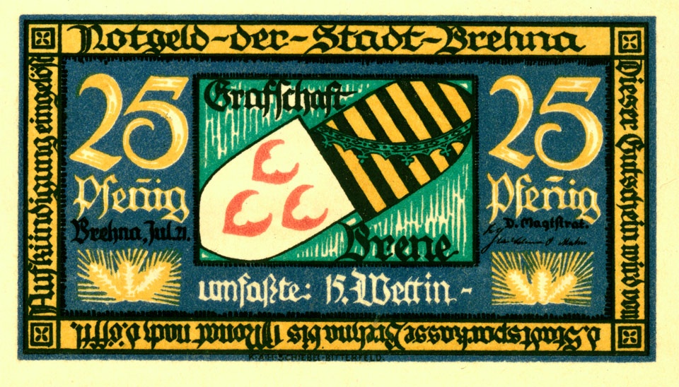 Notgeldschein Stadt Brehna (25 Pfennig) (Kulturstiftung Sachsen-Anhalt CC BY-NC-SA)