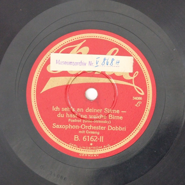 Schallplatte 78 rpm des Labels Gloria (Kreismuseum Bitterfeld CC BY-NC-SA)