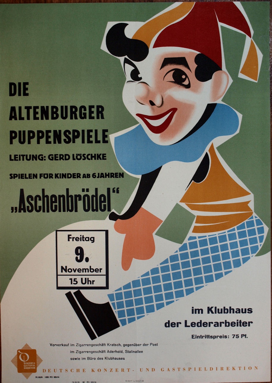 Plakat / Kultur &quot;Die Altenburger Puppenspiele...&quot;, DDR, Weißenfels 1956 (Museum Weißenfels - Schloss Neu-Augustusburg CC BY-NC-SA)