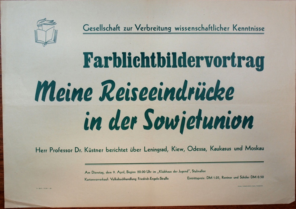 Plakat / Kultur &quot; Farblichtbildervortrag... Meine Reiseeindrücke in der Sowjetunion&quot;, DDR, Weißenfels (Museum Weißenfels - Schloss Neu-Augustusburg CC BY-NC-SA)