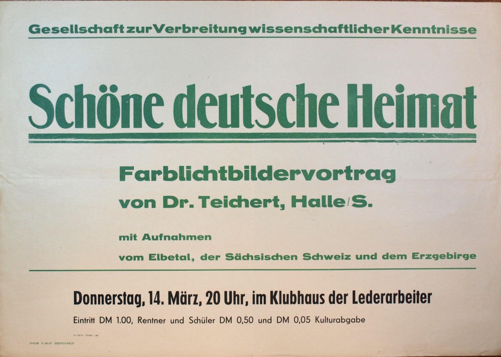 Plakat/ Kultur &quot;Schöne deutsche Heimat...&quot;, DDR, Weißenfels (Museum Weißenfels - Schloss Neu-Augustusburg CC BY-NC-SA)