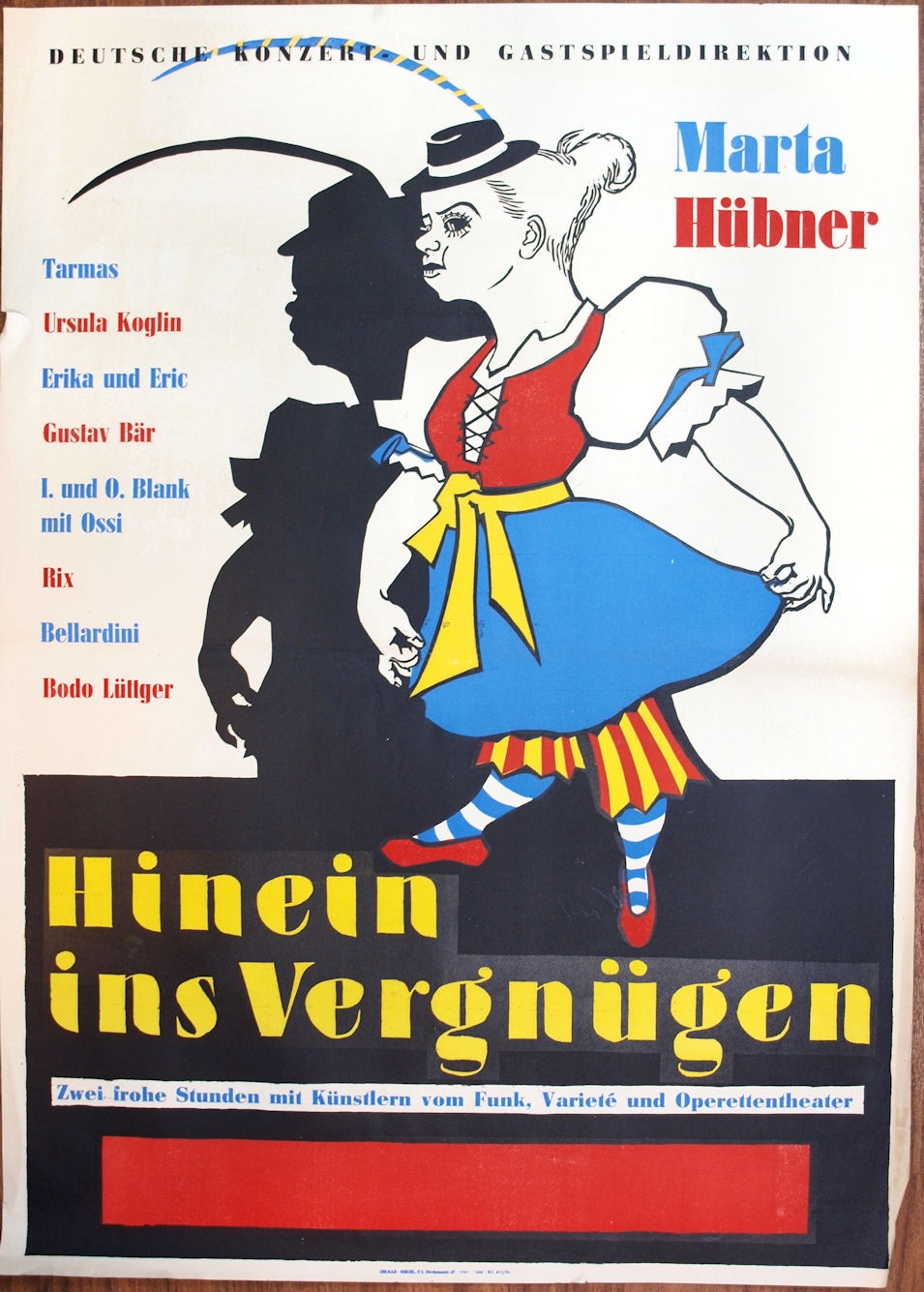 Plakat/ Kultur &quot;Hinein ins Vergnügen&quot;, DDR, 1954 (Museum Weißenfels - Schloss Neu-Augustusburg CC BY-NC-SA)