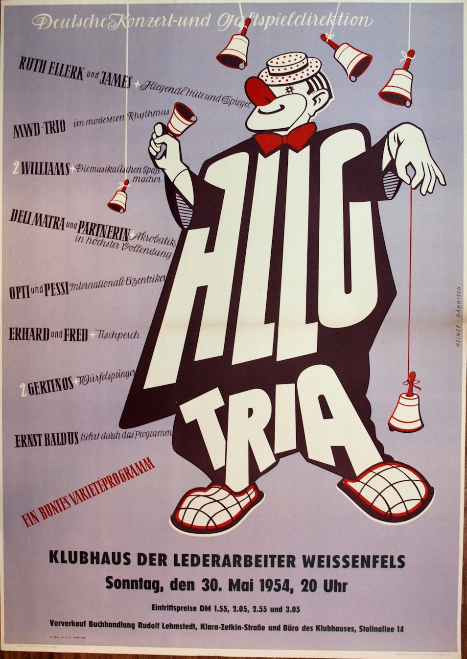 Plakat/ Kultur &quot;Allotria...&quot;, DDR, Weißenfels 1954 (Museum Weißenfels - Schloss Neu-Augustusburg CC BY-NC-SA)