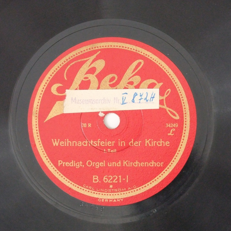 Schallplatte 78 rpm des Labels Grammophon (Kreismuseum Bitterfeld CC BY-NC-SA)