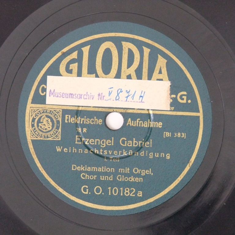 Schallplatte 78 rpm des Labels Gloria (Kreismuseum Bitterfeld CC BY-NC-SA)