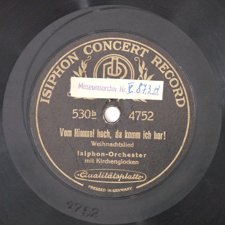 Schallplatte 78 rpm des Labels Isiphon (Kreismuseum Bitterfeld CC BY-NC-SA)