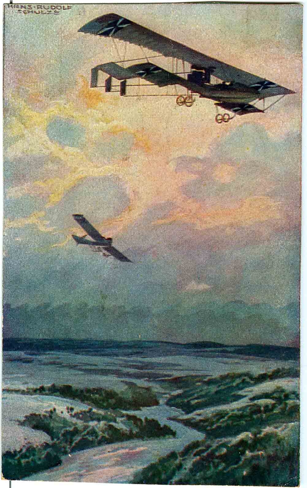 Postkarte Deutscher Luftflotten-Verein für Schaffung einer starken deutschen Luftflotte, 1. Weltkrieg 1914 - 1918 (Museum Weißenfels - Schloss Neu-Augustusburg CC BY-NC-SA)