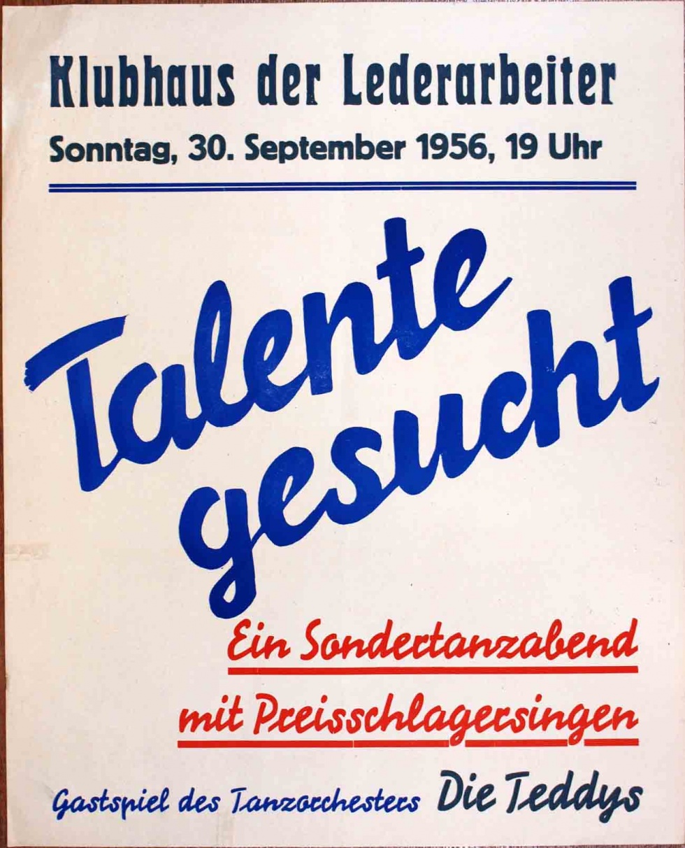 Plakat/Kultur &quot;Talente gesucht&quot;, DDR, Weißenfels 1956 (Museum Weißenfels - Schloss Neu-Augustusburg CC BY-NC-SA)