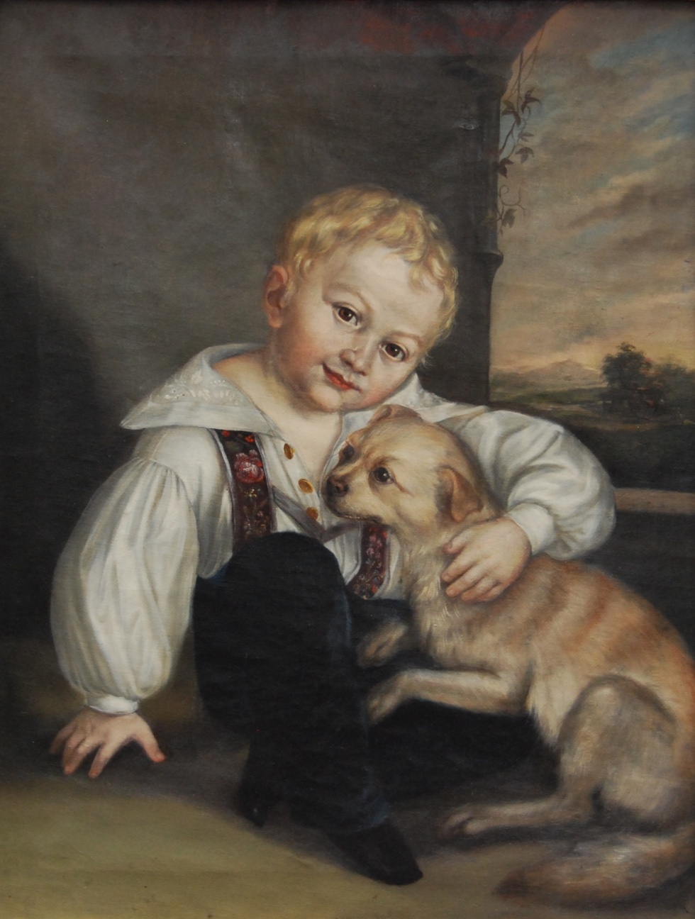 Knabe mit Hund (Museum Schloss Moritzburg Zeitz CC BY-NC-SA)