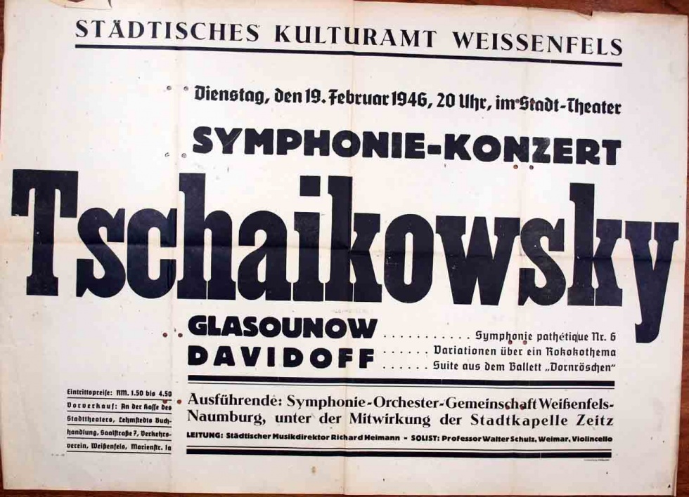 Plakat/Kultur &quot;Symphonie-Konzert&quot;, Nachkriegszeit, Weißenfels 1946 (Museum Weißenfels - Schloss Neu-Augustusburg CC BY-NC-SA)