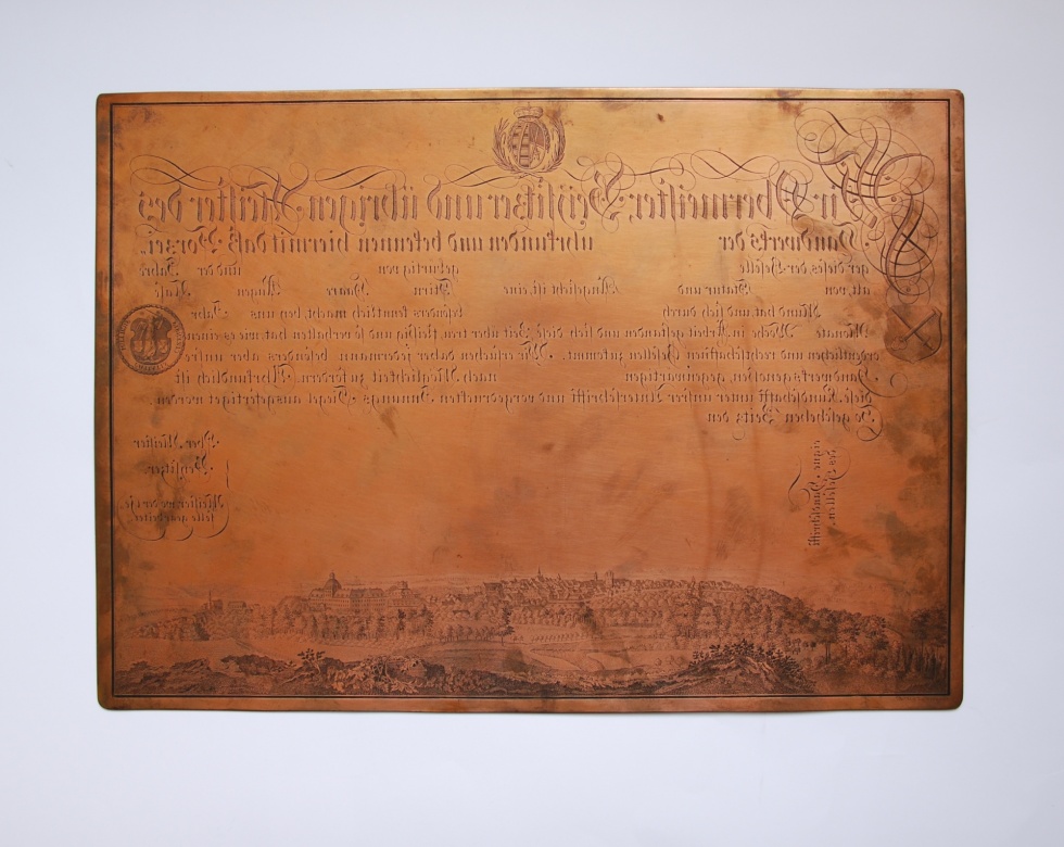 Kupferdruckplatte (Museum Schloss Moritzburg Zeitz CC BY-NC-SA)