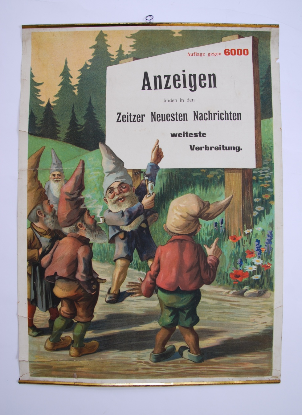 Werbeplakat für Anzeigen in den Zeitzer Neueusten Nachrichten (Museum Schloss Moritzburg Zeitz CC BY-NC-SA)