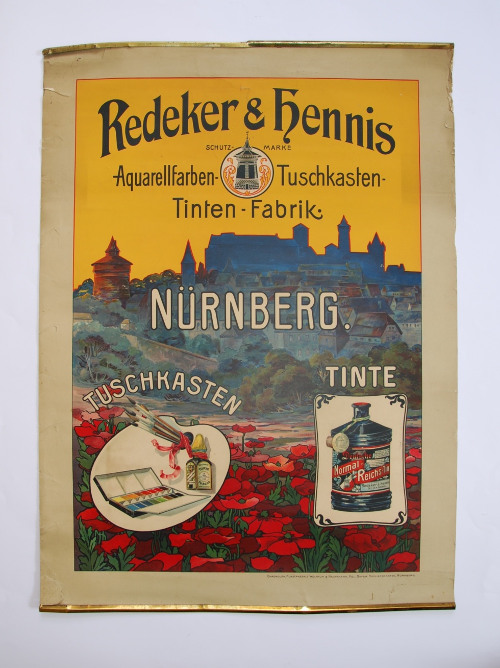 Werbeplakat der Firma Redeker & Hennis (Museum Schloss Moritzburg Zeitz CC BY-NC-SA)