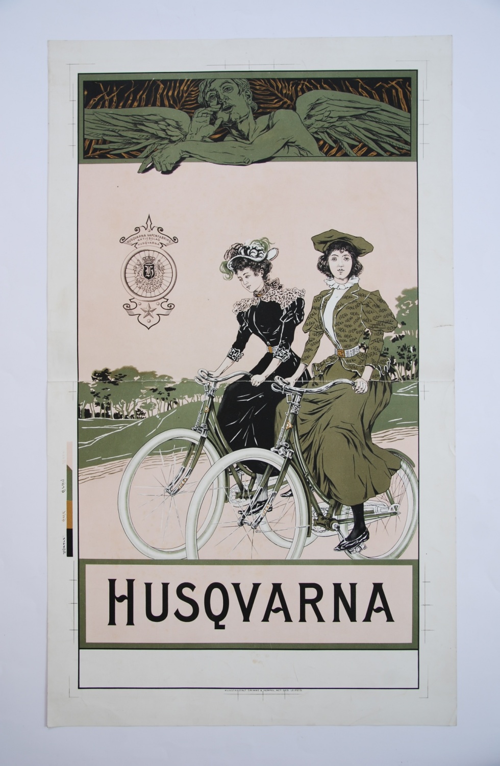Werbeplakat der schwedischen Firma HUSQVARNA (Museum Schloss Moritzburg Zeitz CC BY-NC-SA)