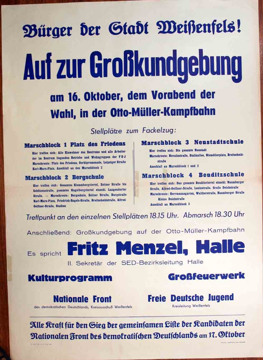 Plakat/ Propaganda (Museum Weißenfels - Schloss Neu-Augustusburg CC BY-NC-SA)