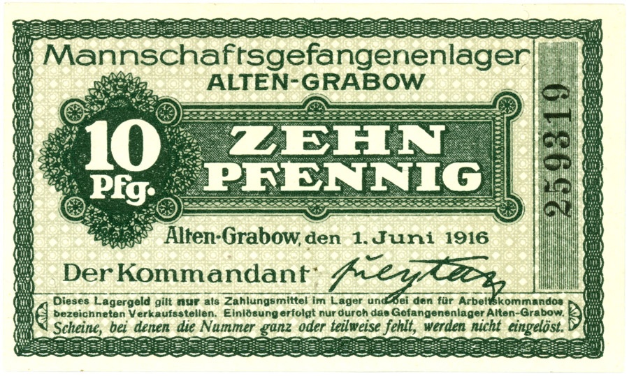 Gefangenenlagergeld Altengrabow (10 Pfennig) (Kulturstiftung Sachsen-Anhalt CC BY-NC-SA)