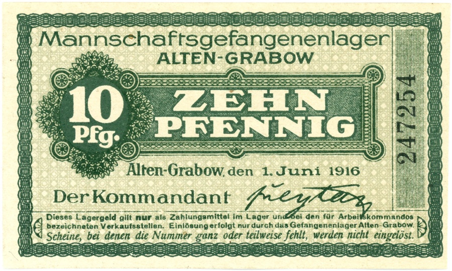 Gefangenenlagergeld Altengrabow (10 Pfennig) (Kulturstiftung Sachsen-Anhalt CC BY-NC-SA)