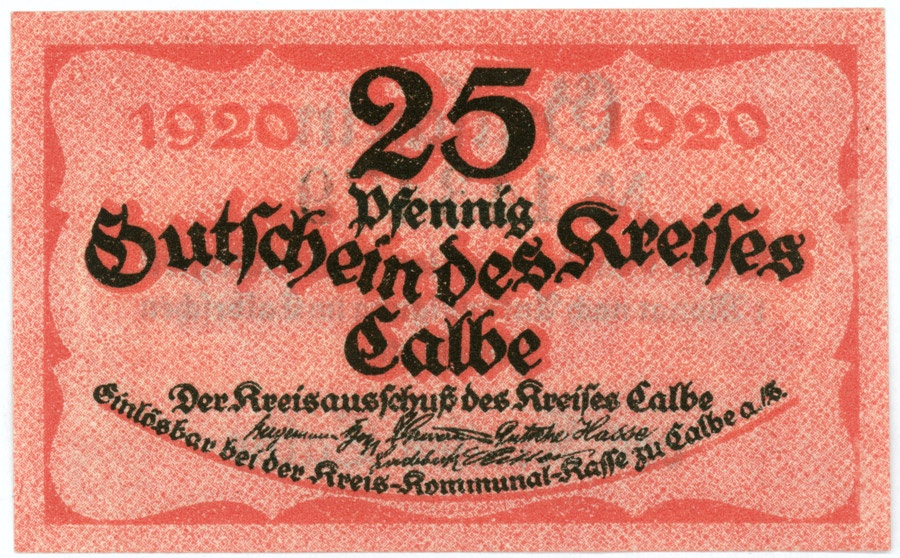 Gutschein Kreis Calbe a.d. Milde (25 Pfennig) (Kulturstiftung Sachsen-Anhalt CC BY-NC-SA)