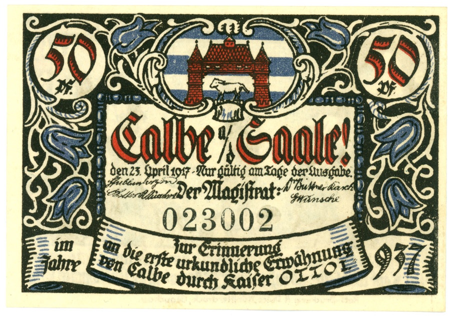 Serienschein Stadt Calbe a.d. Saale (50 Pfennig) (Kulturstiftung Sachsen-Anhalt CC BY-NC-SA)