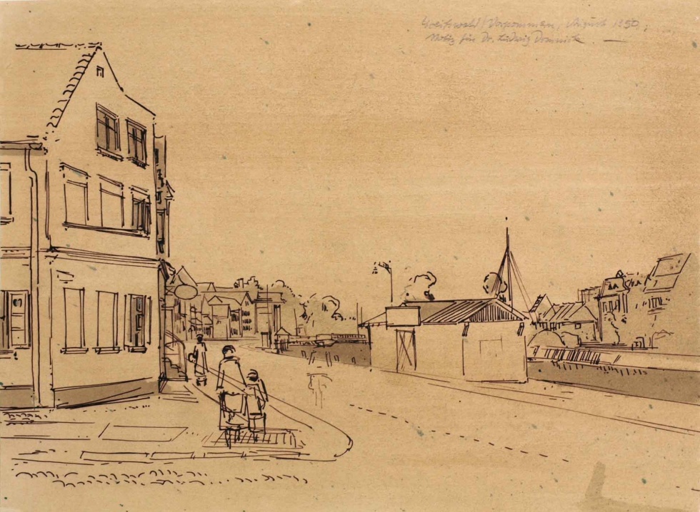 Zeichnung Greifswald, Hans Griepentrog 1950 (Museum Weißenfels - Schloss Neu-Augustusburg CC BY-NC-SA)