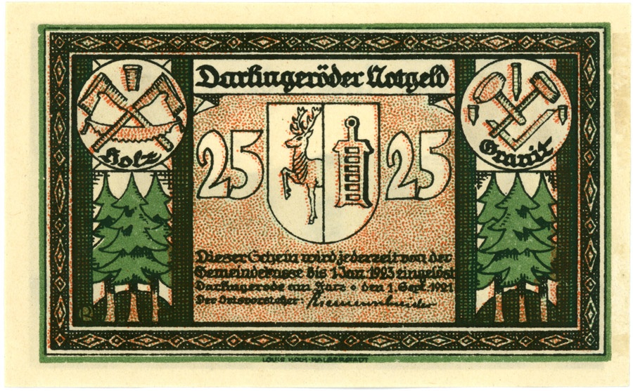 Serienschein Gemeinde Darlingerode (25 Pfennig) (Kulturstiftung Sachsen-Anhalt CC BY-NC-SA)