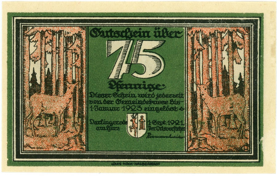 Serienschein Gemeinde Darlingerode (75 Pfennig) (Kulturstiftung Sachsen-Anhalt CC BY-NC-SA)