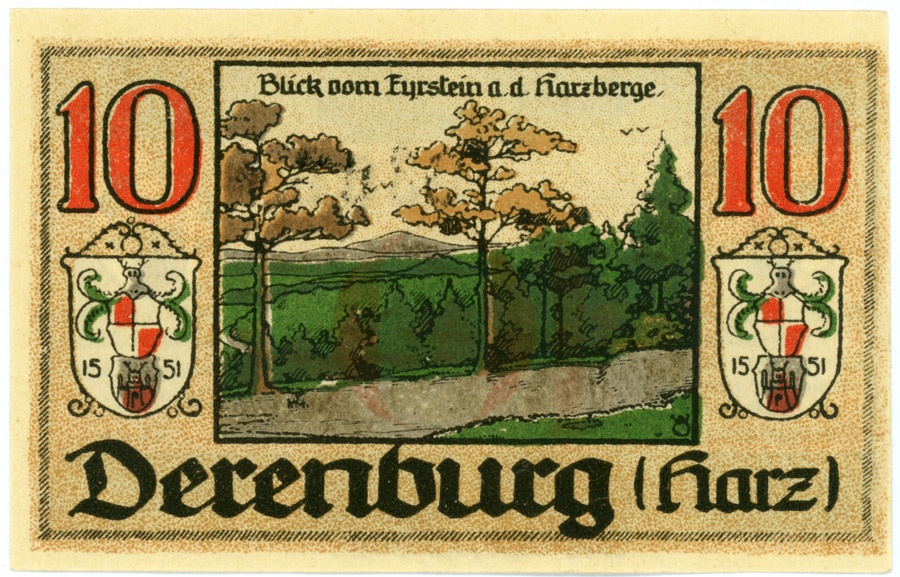 Serienschein Stadt Derenburg (10 Pfennig) (Kulturstiftung Sachsen-Anhalt CC BY-NC-SA)