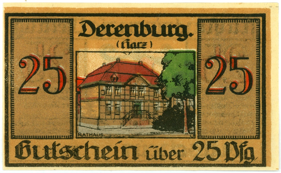 Serienschein Stadt Derenburg (25 Pfennig) (Kulturstiftung Sachsen-Anhalt CC BY-NC-SA)
