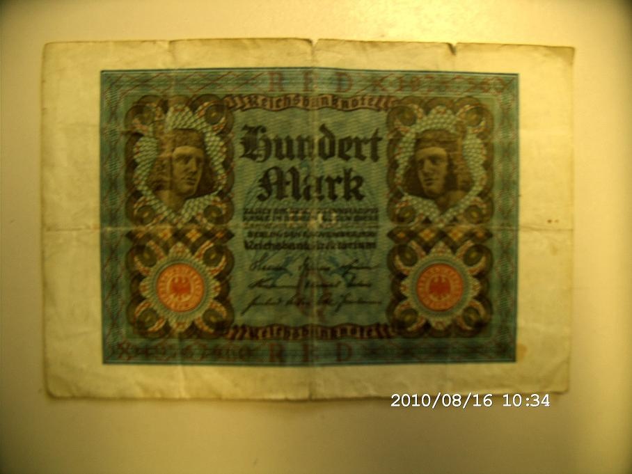 Reichsbanknote 100 Mark (Museum Petersberg CC BY-NC-SA)