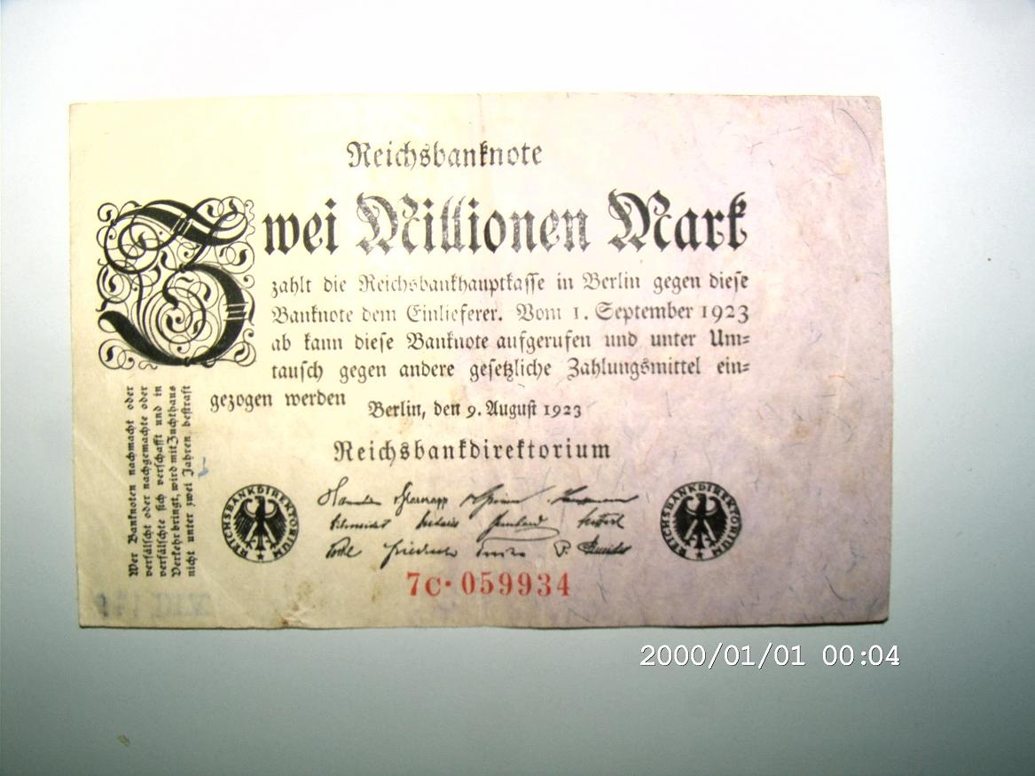 Reichsbanknote 2 Millionen Mark (Museum Petersberg CC BY-NC-SA)