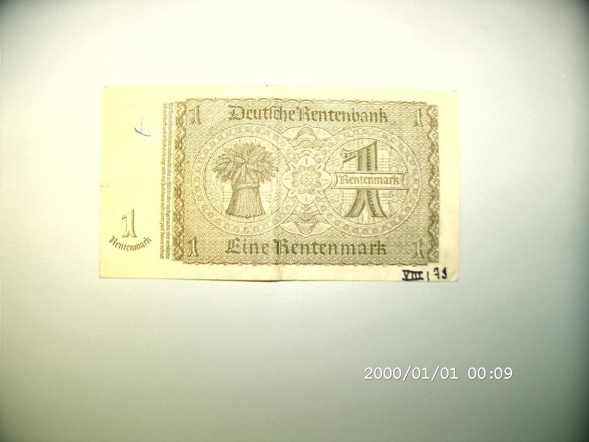 Rentenbankschein. Eine Rentenmark (Museum Petersberg CC BY-NC-SA)