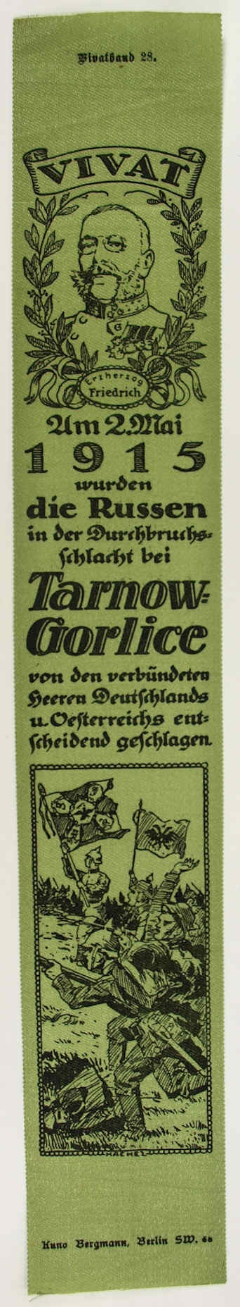 Vivatband anlässlich der Schlacht bei Tarnow-Gorlice, 1. Weltkrieg 1915 (Museum Weißenfels - Schloss Neu-Augustusburg CC BY-NC-SA)