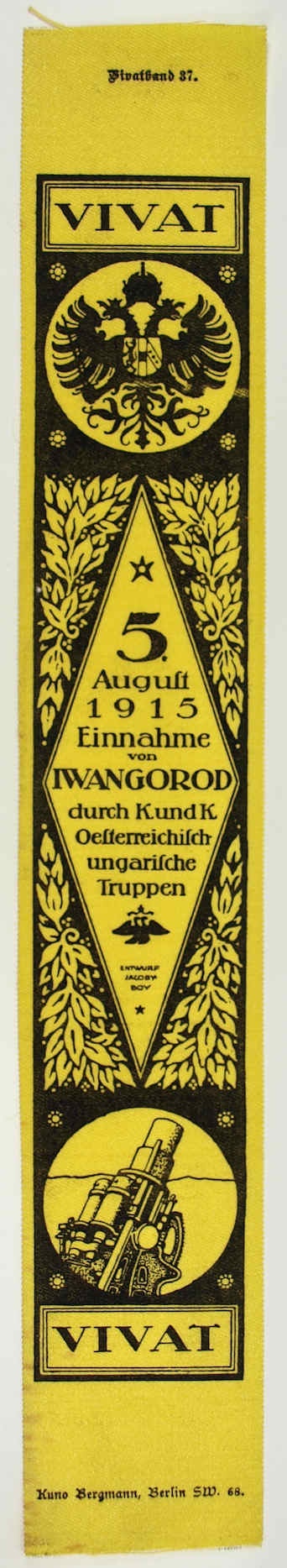 Vivatband anlässlich der Einnahme von Iwangorod, 1. Weltkrieg, 1915 (Museum Weißenfels - Schloss Neu-Augustusburg CC BY-NC-SA)