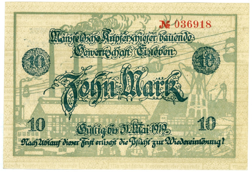 Ersatzgeldschein Mansfeldsche Gewerkschaft (10 Mark) (Kulturstiftung Sachsen-Anhalt CC BY-NC-SA)