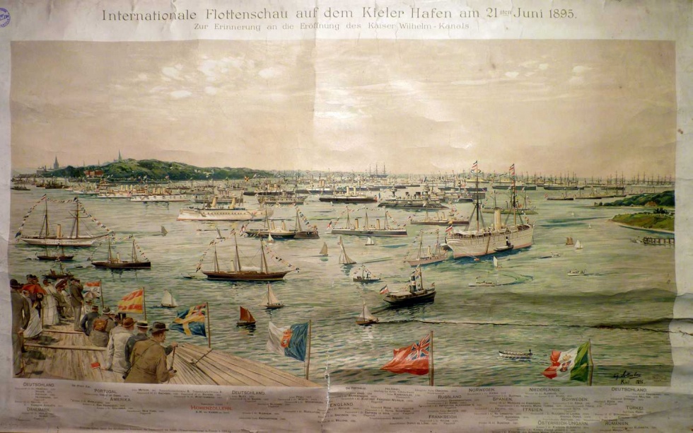 Internationale Flottenschauf auf dem Kieler Hafen am 21. Juni 1895 (Kreismuseum Bitterfeld CC BY-NC-SA)