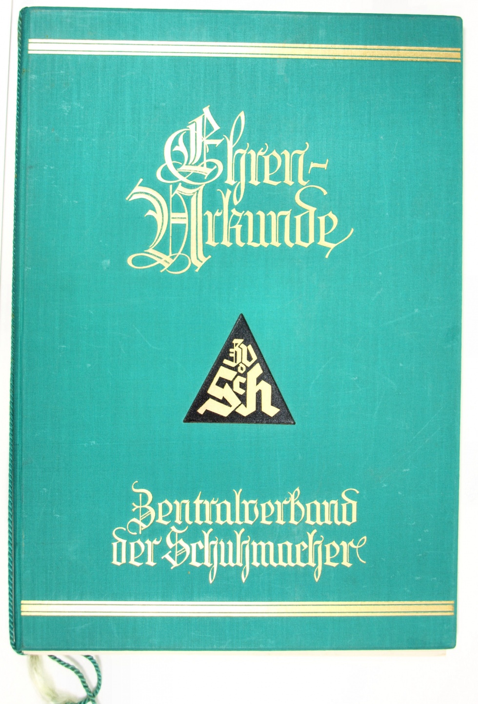 Ehrenurkunde für ein Mitglied des Zentralverbandes der Schuhmacher, 25 Jahre, Nürnberg 22. April 1931 (Museum Weißenfels - Schloss Neu-Augustusburg CC BY-NC-SA)