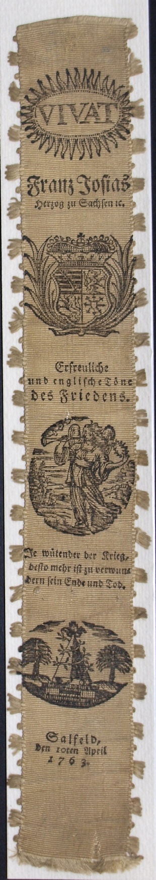 &quot;Vivat Franz Josias Herzog zu Sachsen-Coburg&quot;, Salfeld, den 10ten April 1763 (Museum Weißenfels - Schloss Neu-Augustusburg CC BY-NC-SA)