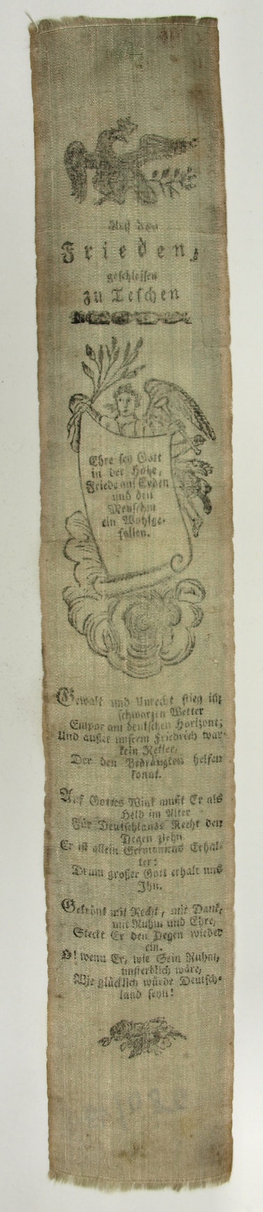 Vivatband änlässlich des Friedensschlusses von Teschen am 13. Mai 1779 (Museum Weißenfels - Schloss Neu-Augustusburg CC BY-NC-SA)